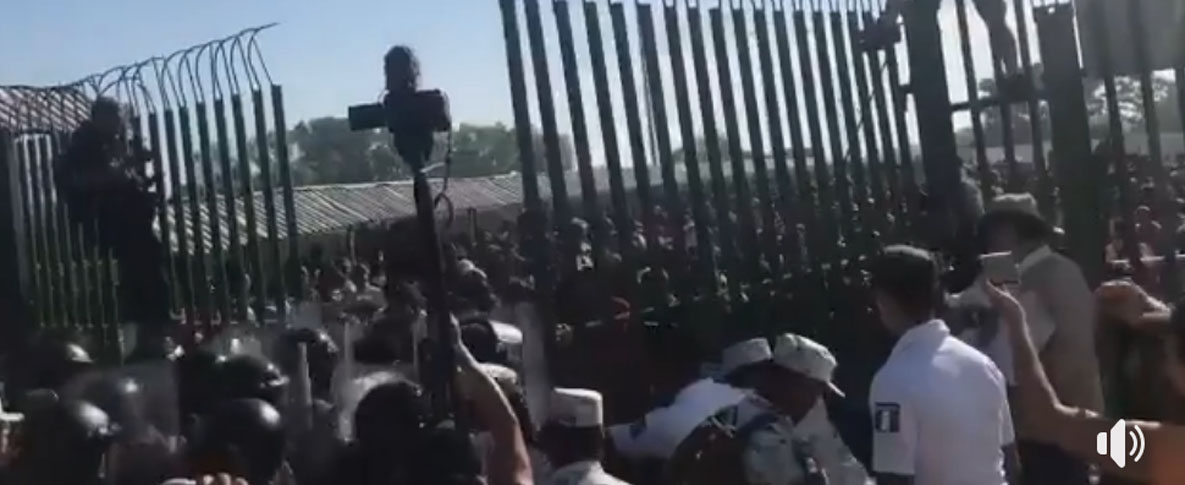 Migrantes Se Enfrentan Contra Guardia Nacional