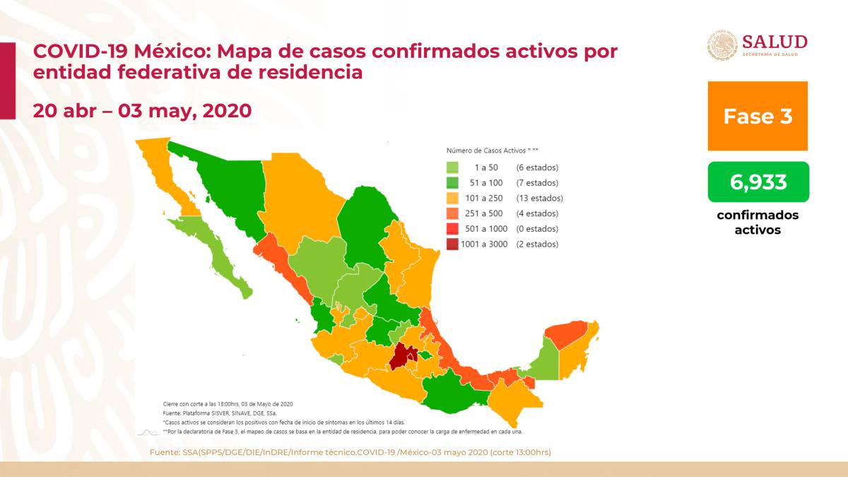El coronavirus en México 4 de mayo: Valle de México, Tabasco, Quintana Roo y Baja California, los estados foco rojo