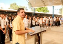Celebra Gobierno Municipal “Lunes de Honores y Civismo” Junto a Estudiantes de la Escuela Secundaria Número 17