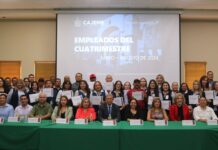 Reconocen por su desempeño a 52 empleados del cuatrimestre Mayo-Agosto 2024