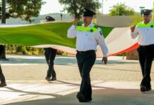 Participan dependencias en ceremonia de Izamiento de Bandera