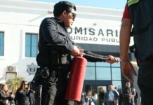 Capacitan a policías de Huatabampo en el Uso Correcto de Extintores