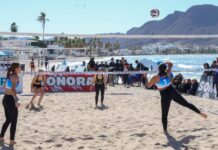 Inaugura Ayuntamiento de Guaymas el torneo de eliminatoria estatal de voleibol de playa.
