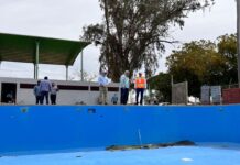 Supervisa Javier Lamarque avances en pavimentación y rehabilitación de alberca olímpica en Cajeme