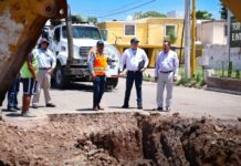 SUPERVISA JAVIER LAMARQUE EVALUACIÓN DE REPARACIÓN DE DAÑOS OCASIONADOS POR LLUVIAS EN CAJEME
