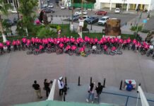 PEDALEAN NAVOJOENSES CONTRA EL CÁNCER DE MAMA CON “RODADA ROSA”