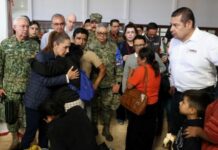 Claudia Sheinbaum visita a damnificados por las lluvias en Puebla