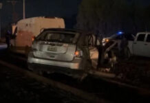 Locomotora impacta auto en San Luis Potosí; hay un muerto
