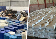 Aseguran químicos y 7 mil litros de hidrocarburo en operativos contra drogas sintéticas en Durango