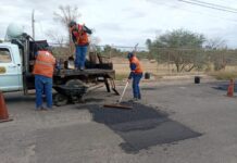 Realiza Ayuntamiento de Hermosillo trabajos de bacheo durante este martes 18 de Noviembre