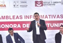 CONVIVE JAVIER LAMARQUE CON AUTORIDADES UNIVERSITARIAS EN ASAMBLEA INFORMATIVA DEL PROGRAMA BECAS SONORA