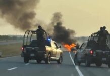 Encuentran Cuerpo Calcinado en Vehículo Incendiado en General Bravo, Nuevo León.