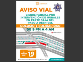 Iniciarán trabajos de intervención de mural en paso a desnivel Colosio y Solidaridad a partir de este domingo 19