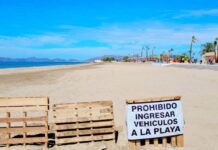 Prohíbe Protección Civil ingreso de vehículos a zona de playa en El Cochórit
