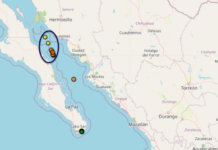 Enjambre de temblores frente a las costas de Guaymas