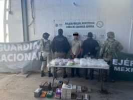 Guardia Nacional y Ejército Mexicano aseguran más de 102 kilos de droga y armamento en Sonora