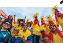 Colombianos pintan de amarillo la CDMX