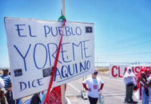 Activistas y pobladores bloquean paso de empleados a obras de planta de amoniaco en Topolobampo, Sinaloa