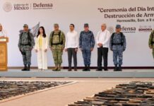 Refuerza Durazo acciones por la seguridad con destrucción de más de 900 armas aseguradas al crimen