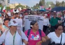 Protestan en CDMX miles de empleados del IMSS ; exigen al menos 7% del PIB para el sector salud